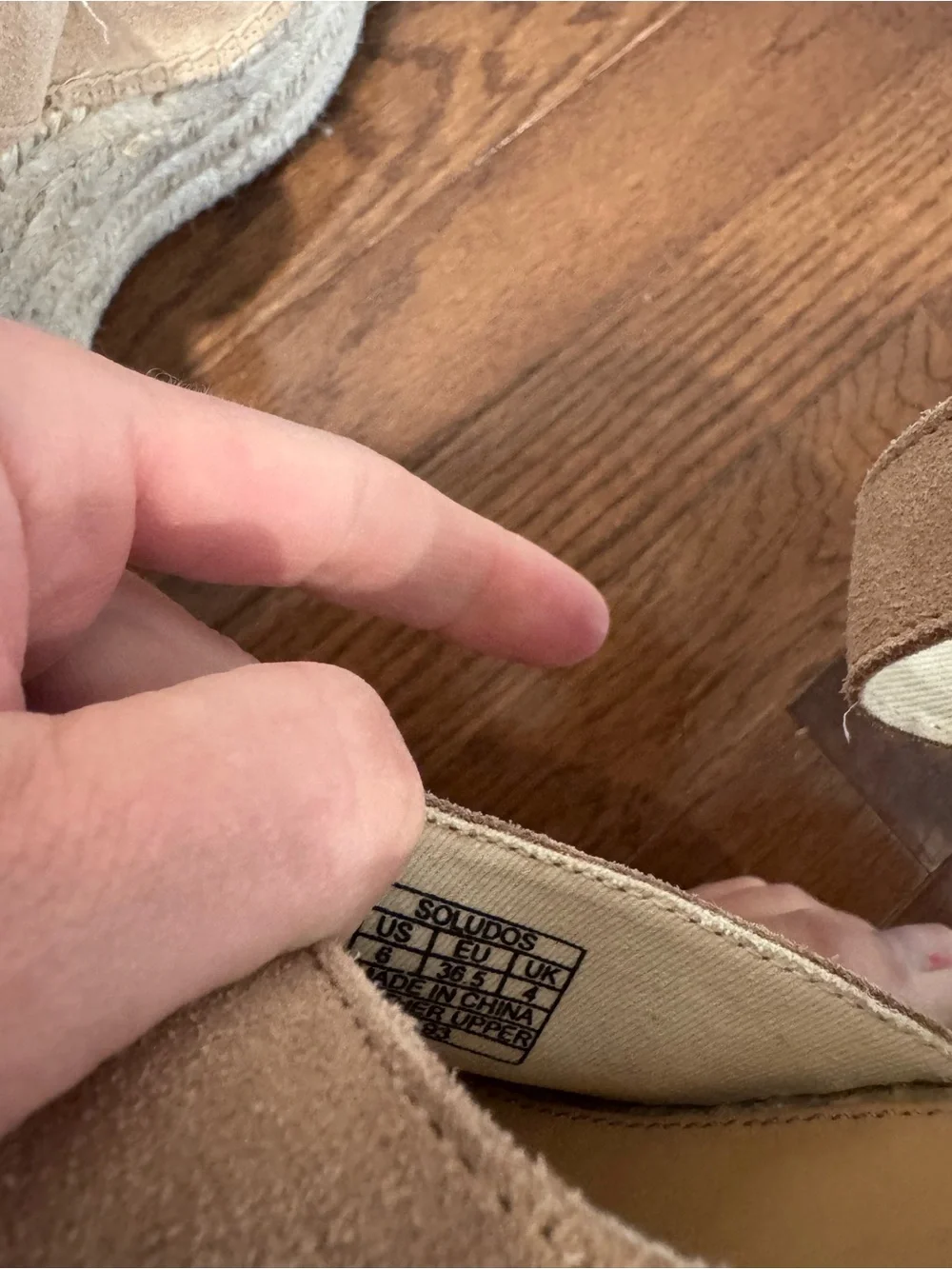 brand new Soludos Positano Tan Suede Espadrille Wedge Sandals